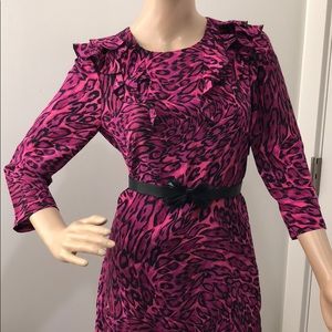 Juicy Couture leopard animal pink black dress S 2